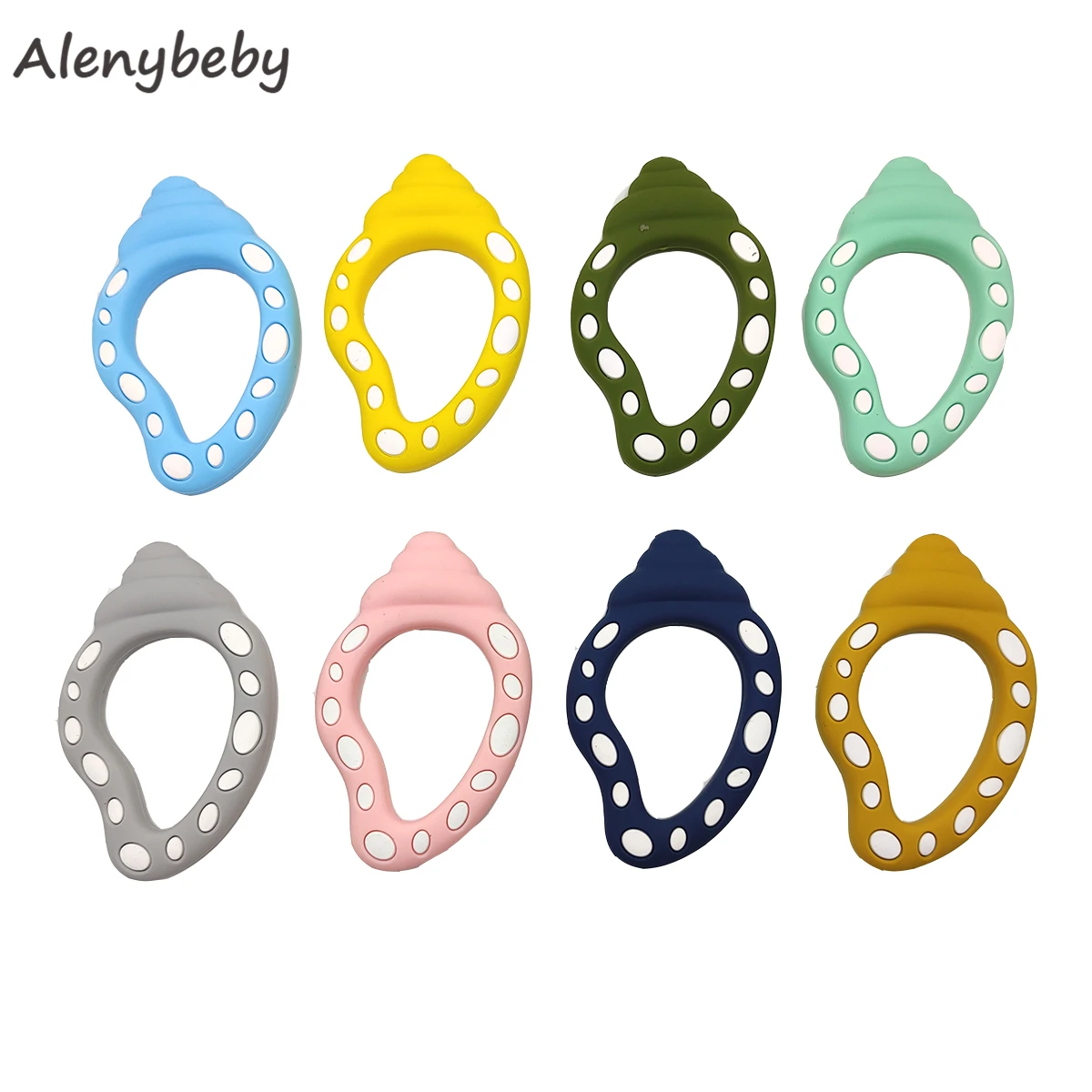 Baby Silicone Conch Shape Animal Teether Infant Teething shell Pearl Bead For DIY Nursing Necklace Pendant Accessories Toy