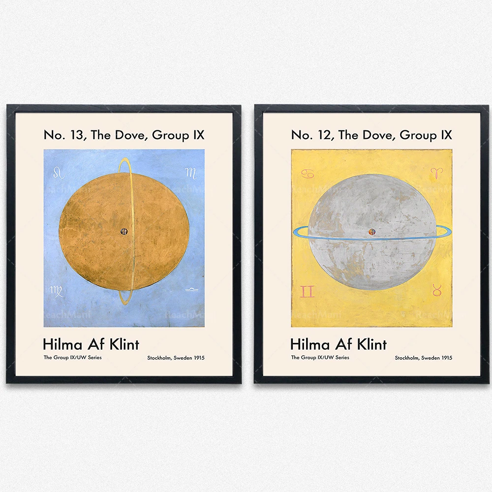 Abstract Paintings Set of 2 Hilma Af Klint Modern Abstract Art Prints