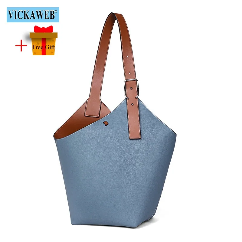 Free Gift 2022 Trend Women Brand Shoulder Bags 100% Genuine Leather Female Fashion Designer Shopper Tote Handbags Bucket Purses