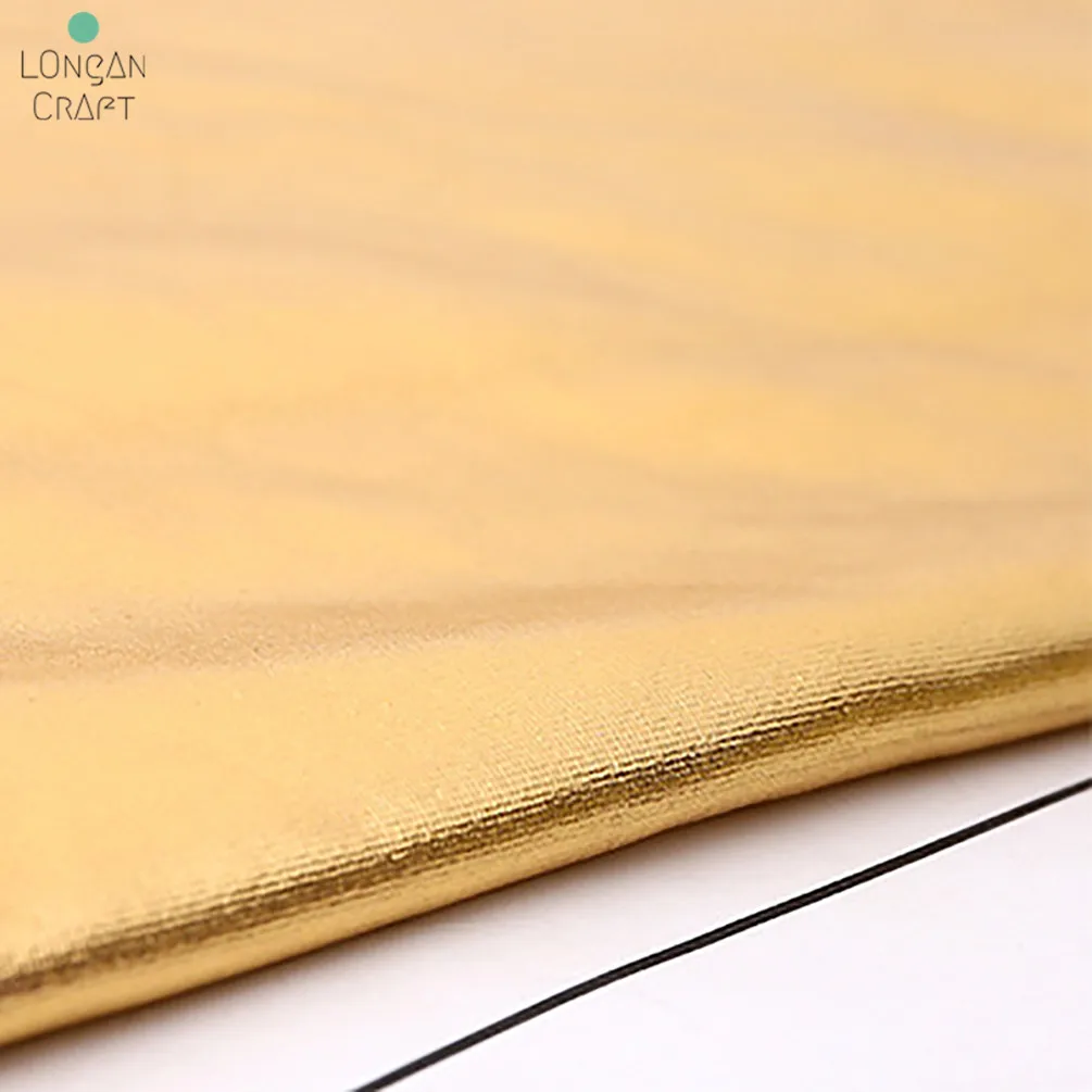 150cm*50cm Stretch Shiny Gold Bronzing Spandex Fabric Material PU Leather Fabric for DIY Stage Cosplay Costume Dress