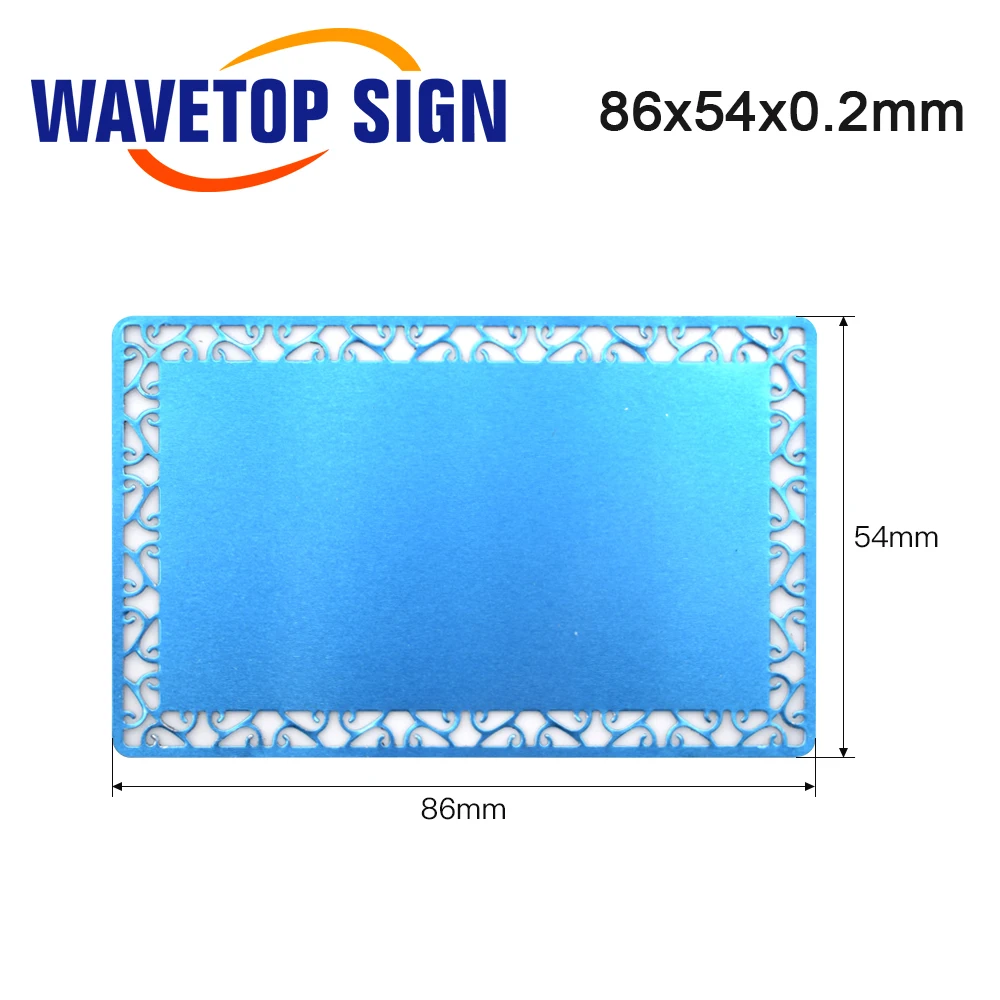 WaveTopSign 100Pcs 0.2มม.ธุรกิจชื่อ Multicolor อลูมิเนียมแผ่นโลหะการทดสอบวัสดุสำหรับเลเซอร์เครื่องหมาย