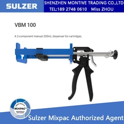 Двухкомпонентный ручной дозатор SULZER COX VBM 100 A 200 мл 1:1 для картриджей, экономия давления, промышленный пистолет, картридж герметик Durabl