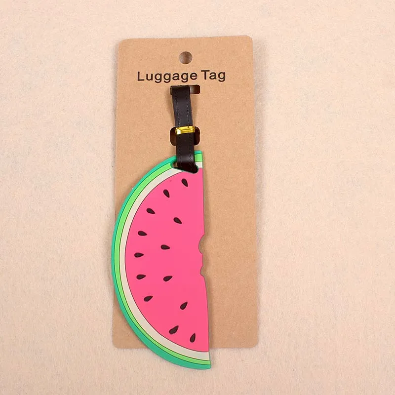 Cute Plane Watermelon Luggage Tag Travel Accessories Silica Gel Suitcase ID Addres Holder Baggage Boarding Tag Portable Label