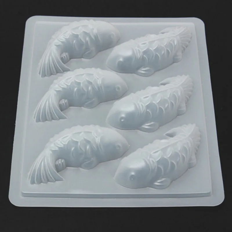 1PCS fish mold 3D Koi Fish Shape Plastic Cake Chocolate Jelly Mould Mold DIY Soap Handmade Sugarcraft Mold Baking Molds