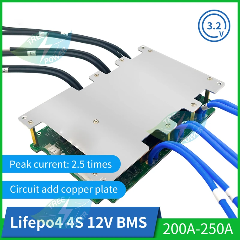 

BMS 4S Lifepo4 200A 250A Charging Lithium Battery Protection Board Equalizer 18650 bms 12V with Temperature Control Balance