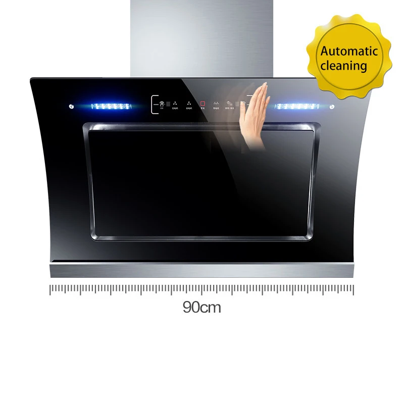 Exaustor de cozinha com exaustor de 900mm, grande exaustor de sucção para casa, cozinha, motor duplo, exaustor lateral