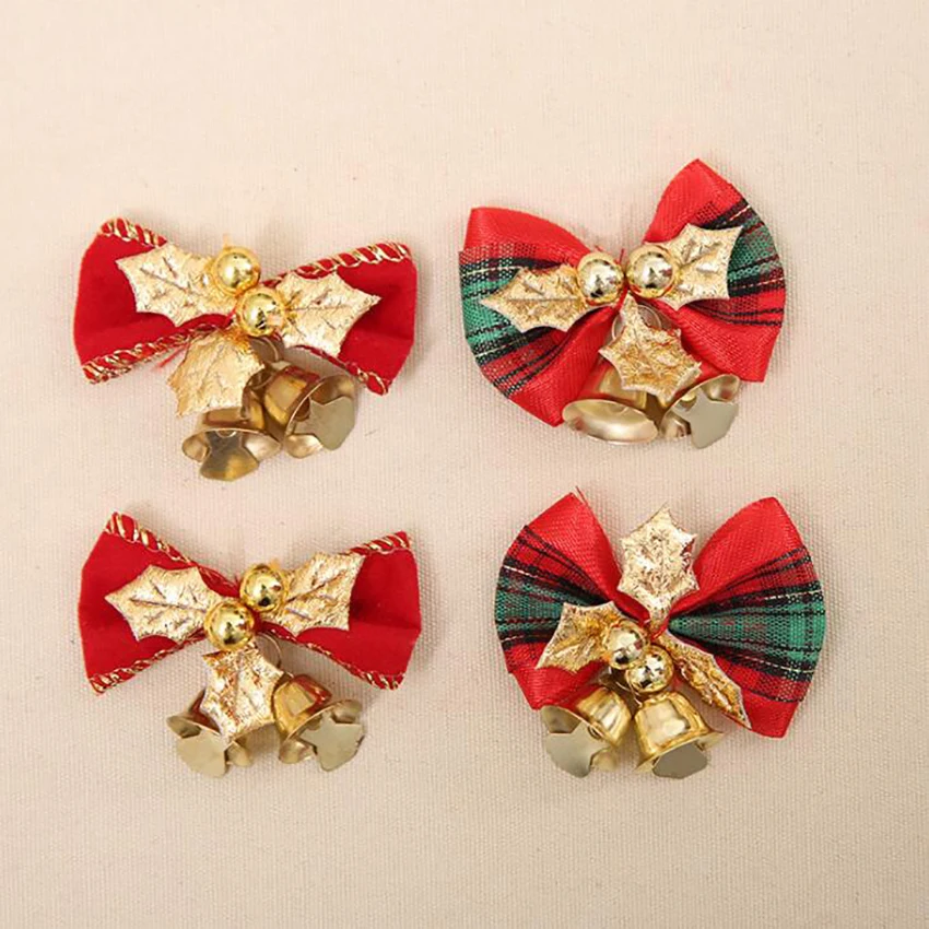 5PCS/Lot Christmas Tree Bows Christmas Tree Decorative Bowknots Cute Hanging Ornaments for Wedding Party Home Decoration