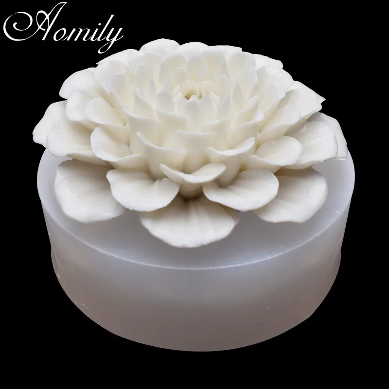 Aomily Large Peony Flower Silicone Mold Cake Molds Fondant Molds Sugar Craft Chocolate Moulds Cake Decorating Baking Accessories