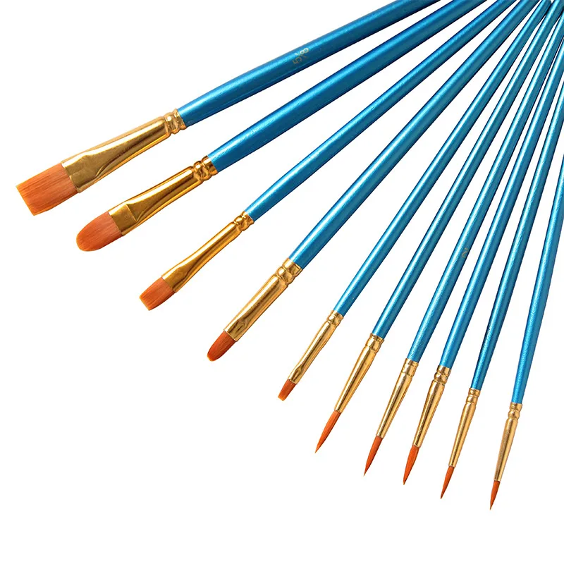 

30 pcs/set watercolor gouache paint brushes various shapes round sharp tip nylon for painting brushes kit painting supplies