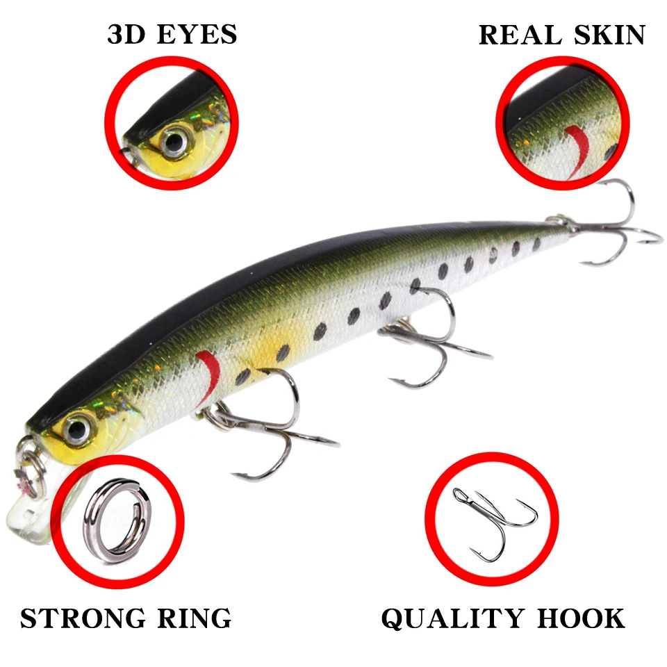 12.5cm 12g Hot Model Fishing Lures Hard Bait 21color for Choose Minnow Quality Professional Minnow Depth0-1.5m