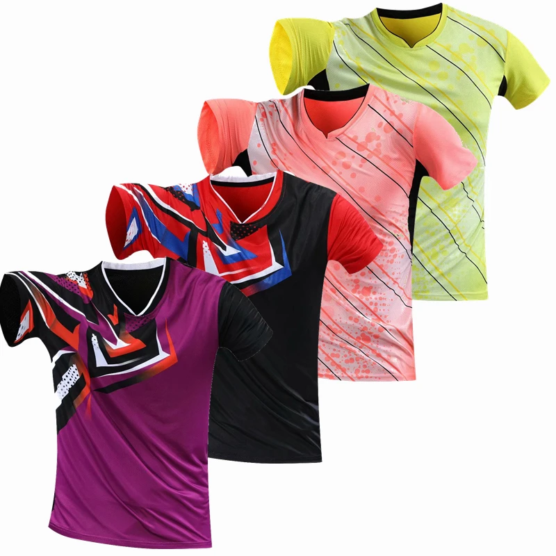 

Professional team game training 2022 Quick dry Badminton shirt Men/Women , Tennis t-shirts ,sports golf shirt , pingpong t-shirt