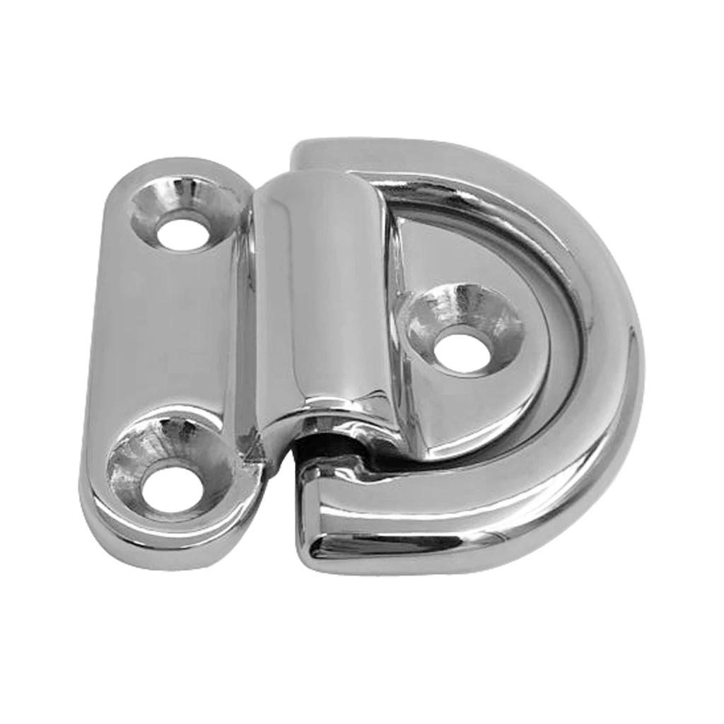 Folding Deck Pad Eyes Lashing D Ring Tie Down 316 Stainless Steel Accessory Cleat for Yacht Motorboat Truck Mirror Polish Marine