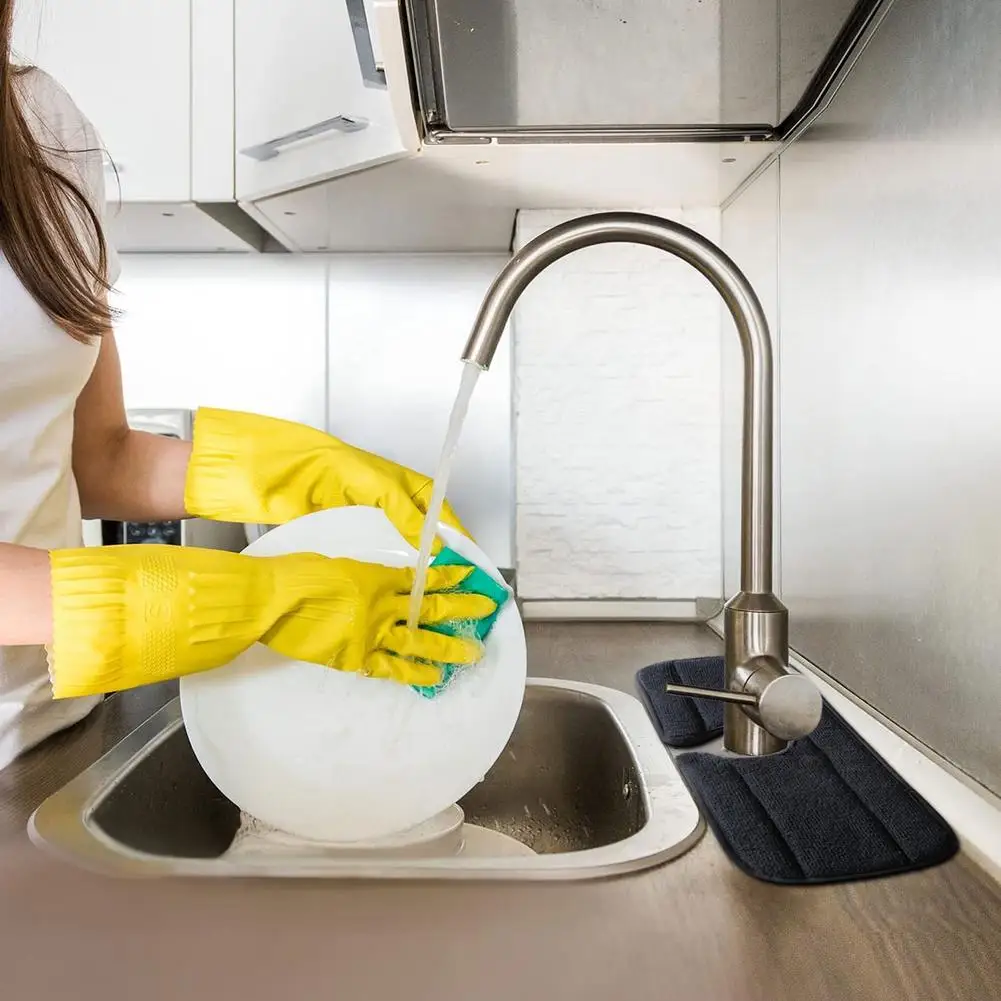 Musluk Splash Guard lavabo damla Catcher su dokunun tezgah lavabosu emici temizlik bezi pedleri Mat koruyucu mutfak Bathr için