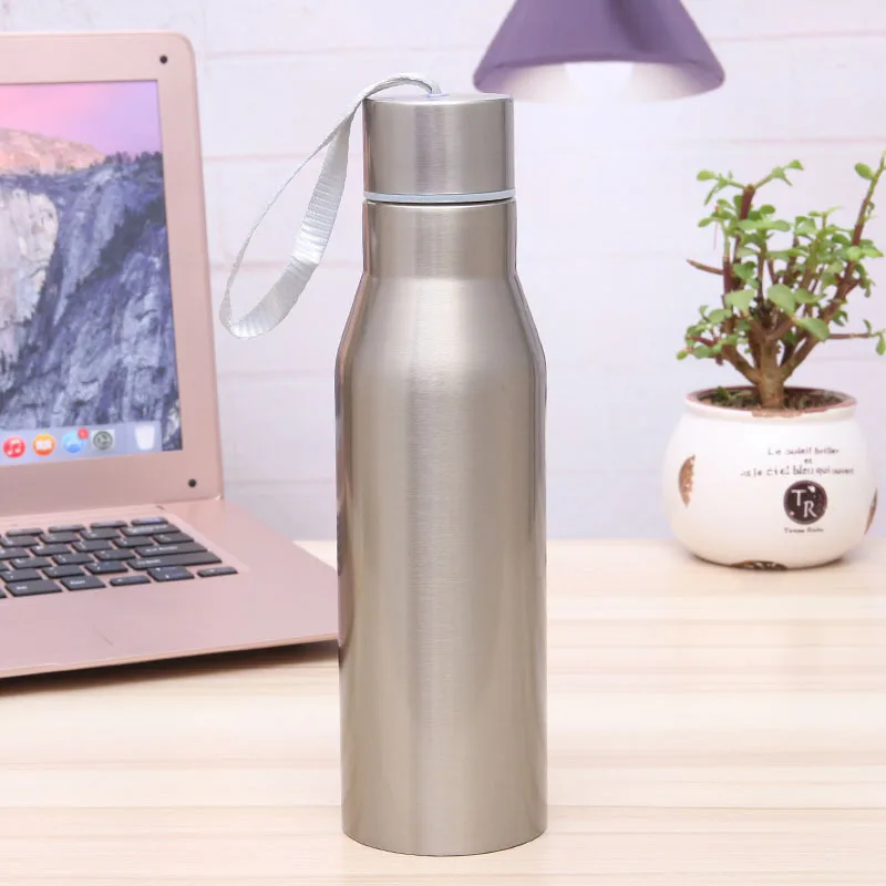 Custom Logo 450ml Stainless Steel Thermal Flask Water Bottle Sublimation Blank Drinking Bottle Vacuum Cup Drinkware With Rope