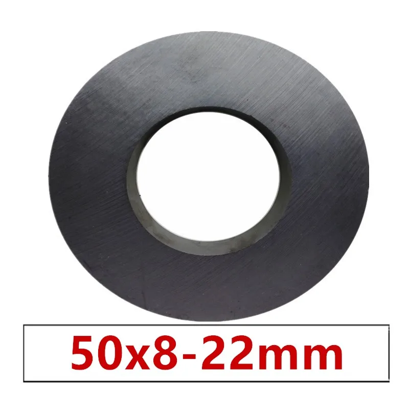 

5pcs/lot Ring Ferrite Magnet 50x8 mm Hole 22mm Permanent magnet 50mm x 8mm Black Round Speaker ceramic magnet 50*8 50-22x8