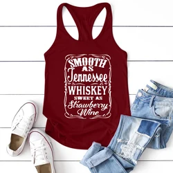 Smooth As Tennessee Whiskey Sweet As Strawberry Wine Tank Top Country Music Racerback Tank Women Whiskey Tank Top Vintage Tops