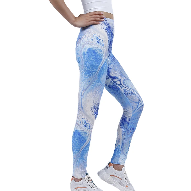 YRRETY Frauen Tie Dye Legging Fitness Hohe Taille Push-Up Sport Dünne Sportswear Gestrickte Training Läuft Ankle-Länge Neue boden