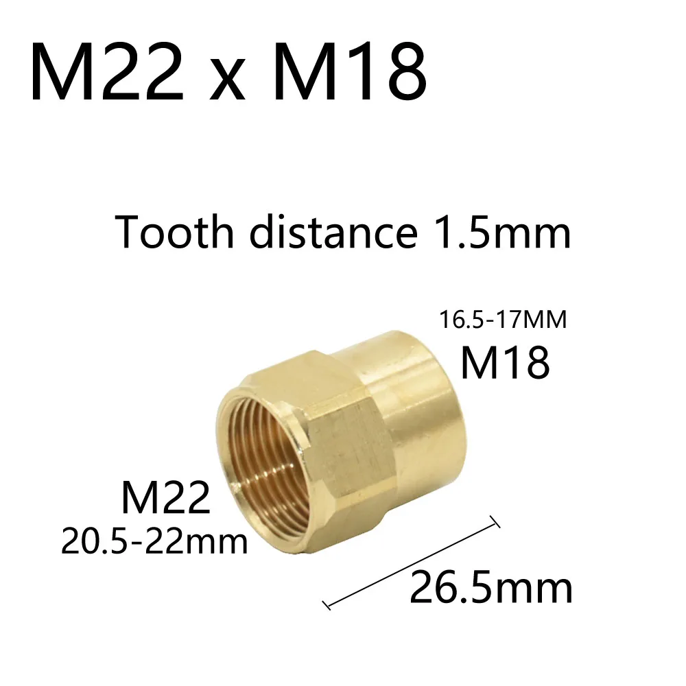 Mosiądz 3/8 1/2 Cal M22 M18 M14 złącze gwintowe kobieta mężczyzna wody z kranu naprawy przedłużyć kuchnia łazienka Adapter rur 1 sztuk