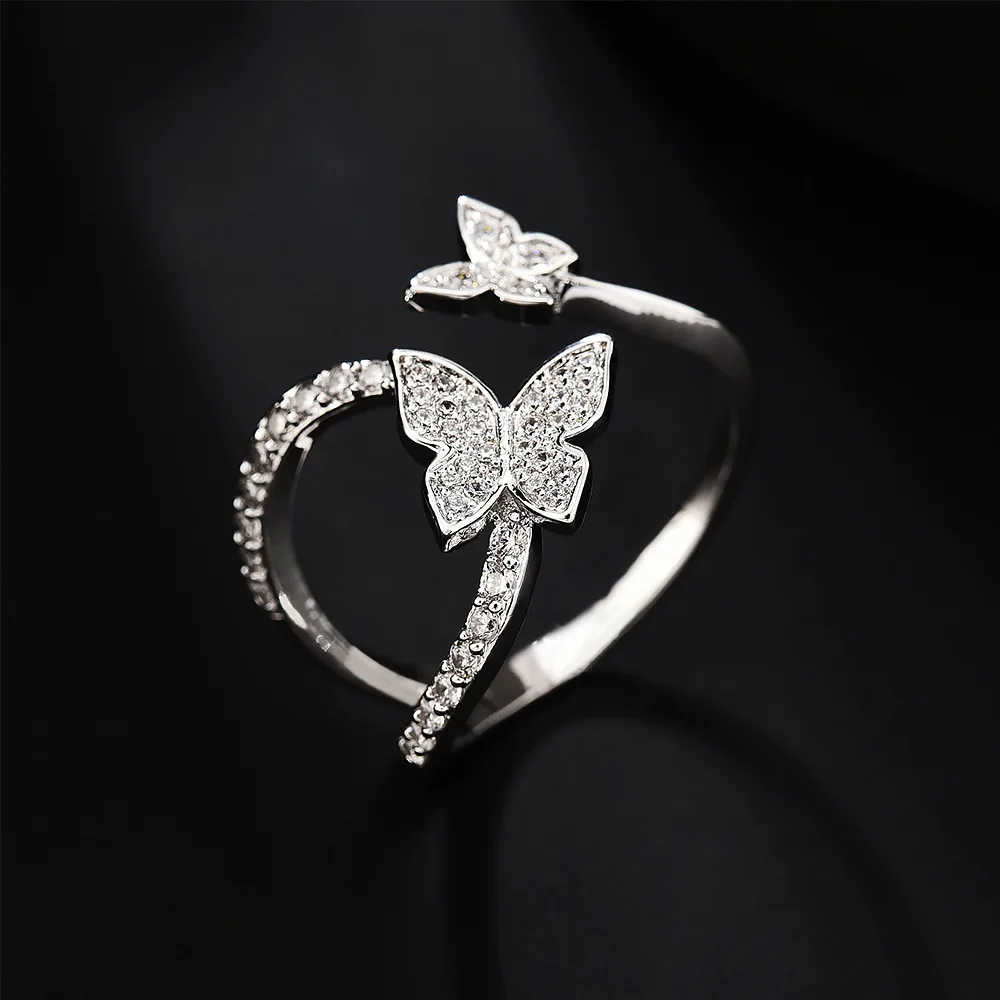 Creative New Products Butterfly Ring Goddess's Day Gift For Girlfriend Fashion Personality Ring Engagement Ring