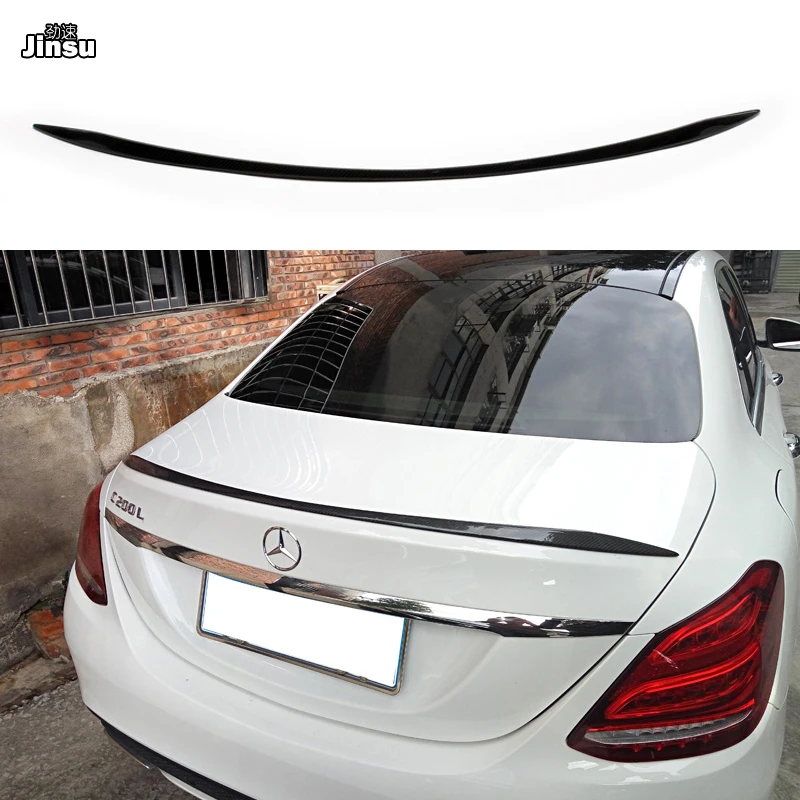 

C63 style carbon fiber rear trunk spoiler lip for benz c class c200 c220 c250 2014 - 2018 w205 amg cf styling car spoiler wing