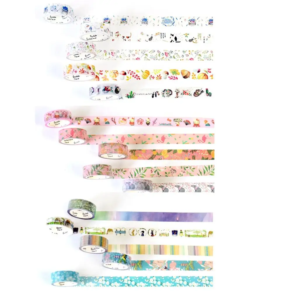 1 Stuks Origineel Papier Washi Tape Donuts Bos Dier Flamingo 15Mm Plakband 21 Ontwerp Decoratie Stickers A6377