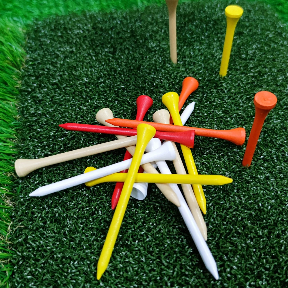 100 Pieces Color Wood Golf Tees Supplies Accessories With 42MM 54MM 70MM 83MM