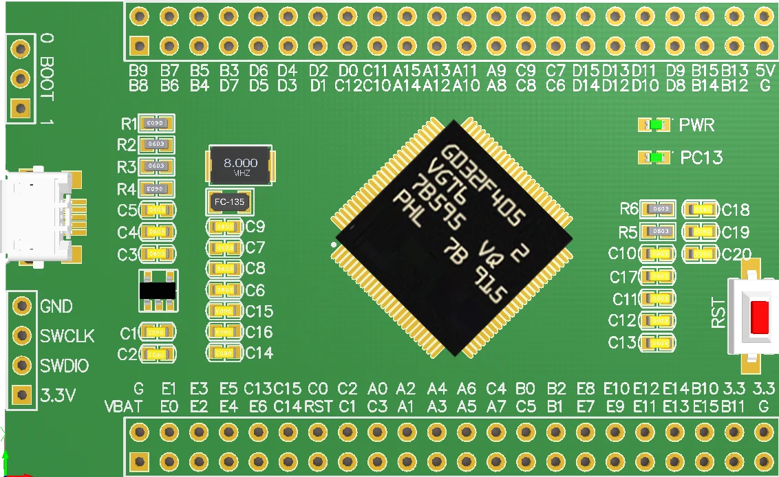 Gd32f405vgt6 Core Board Large Capacity New Product Replaces STM32 Single Chip Microcomputer Gd32f405 System Vgt6