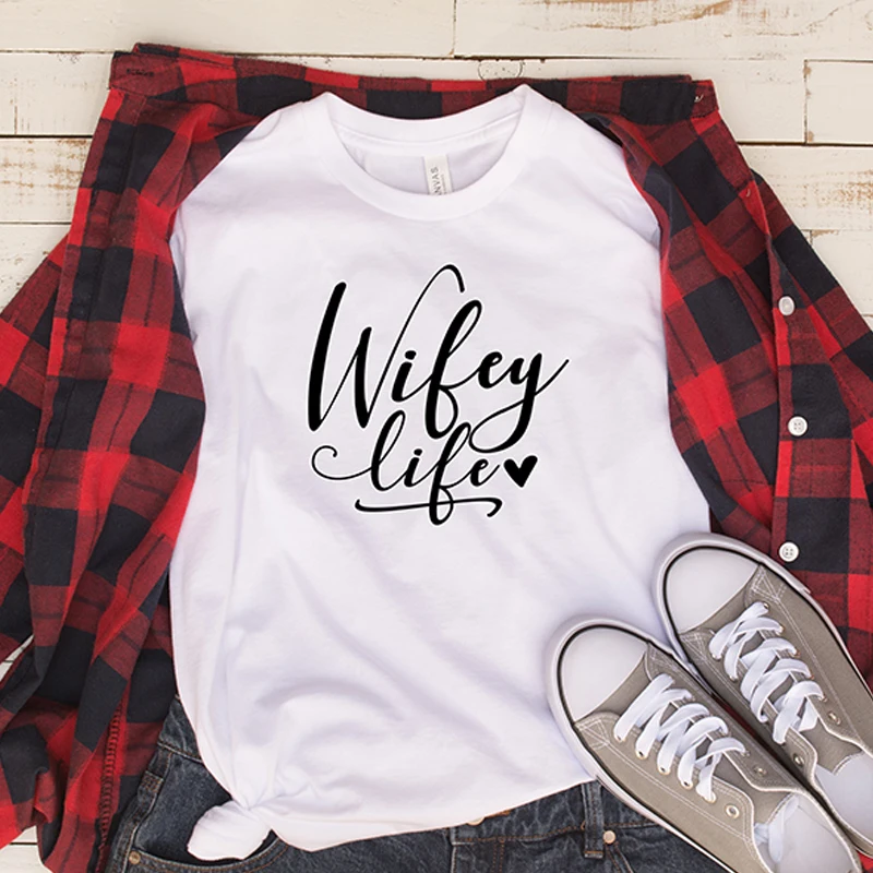 Grappig Tee Shirt Top Leuke Fancy Vrouwen Mode Grafische Zomer Wedding Huwelijksreis Celebrity Gift Tshirt Leven T-shirt