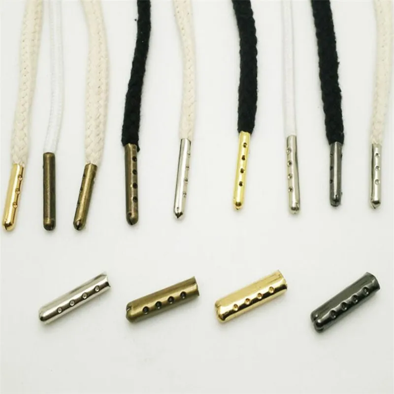 8Pcs Shoe Lace Tip DIY Shoelaces Repair Replacement Head Metal Lock Clips Buckle for Shoestrings Bullet Aglets Shoes Accessories