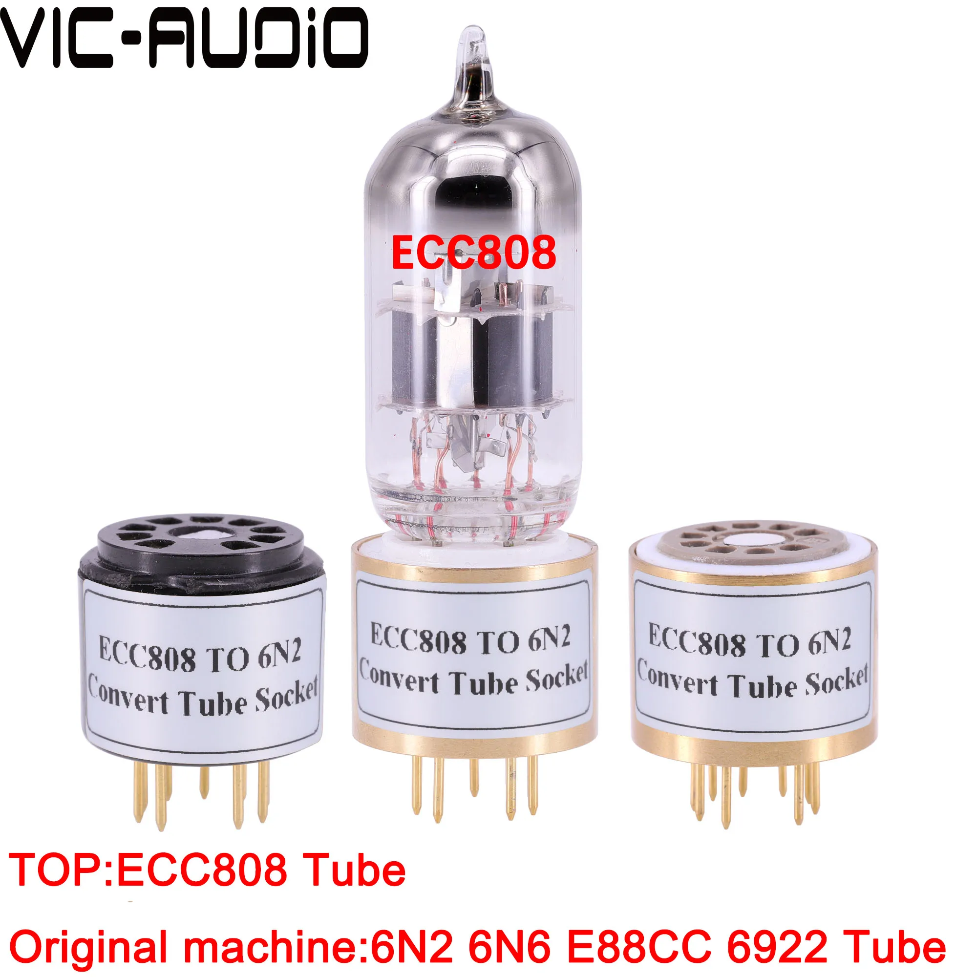 Адаптер ECC808 (сверху)-6N2 6922 E88CC (снизу) с 9 контактами на 9 контактов