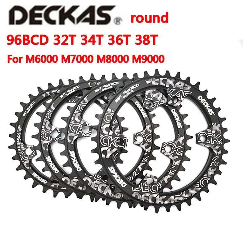 Deckas 96bcd Round Mountain bicycle Chainring BCD 96mm 32/34/36/38T Crown Plate Parts For M7000 M8000 M4100 M5100 bike crank