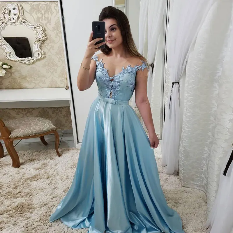 เซ็กซี่ปิดไหล่ลูกไม้ Appliques พรหม Dresses Robe De Soirée De Mariage Vestido De Fiesta De Boda Платья Для выпускного