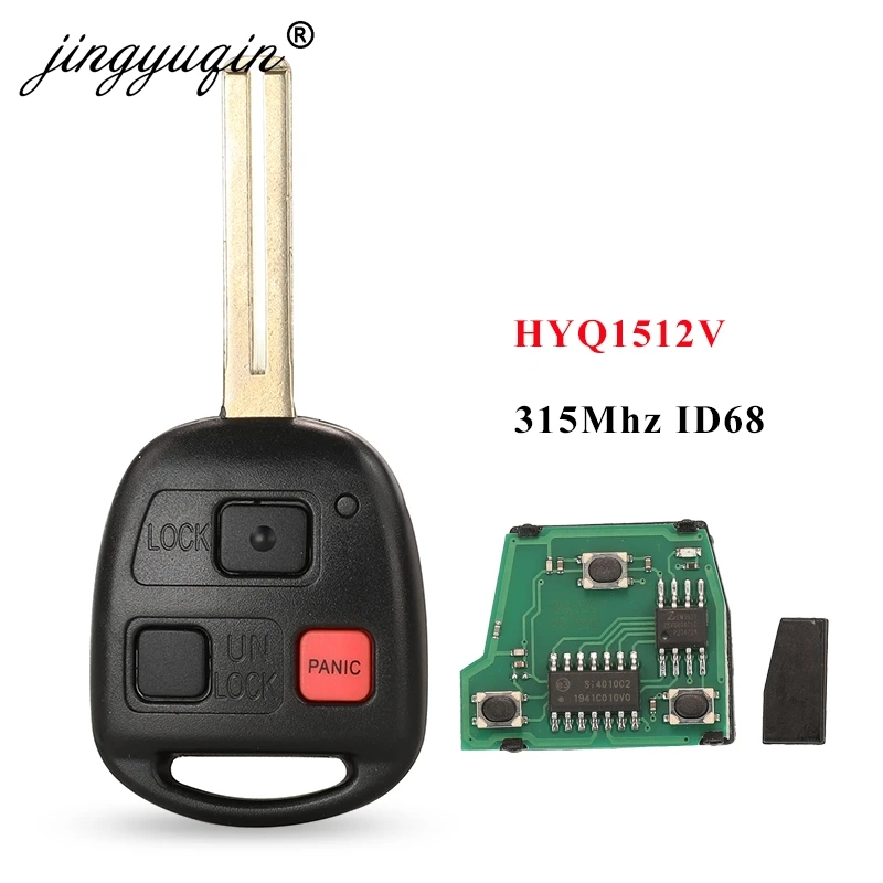 jingyuqin Remote Key 3 Buttons 315mhz 4D68 chip for Lexus GX470 LX470  2003-2008 HYQ1512V 89070-60801