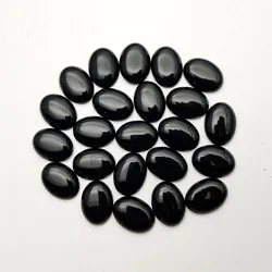 fashion Natural Stone black agates oval cab cabochon 15x20MM Beads for jewelry making Ring accessories 24Pcs/lot Good quality