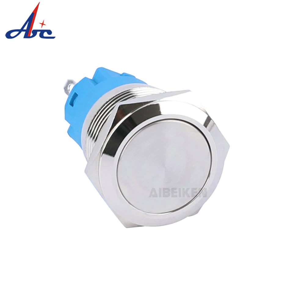 Brass Nickel High Flush Flat Round Head Metal Push Button 16mm 1NO1NC Latching DC 12V 24V Momentary ON OFF Switch