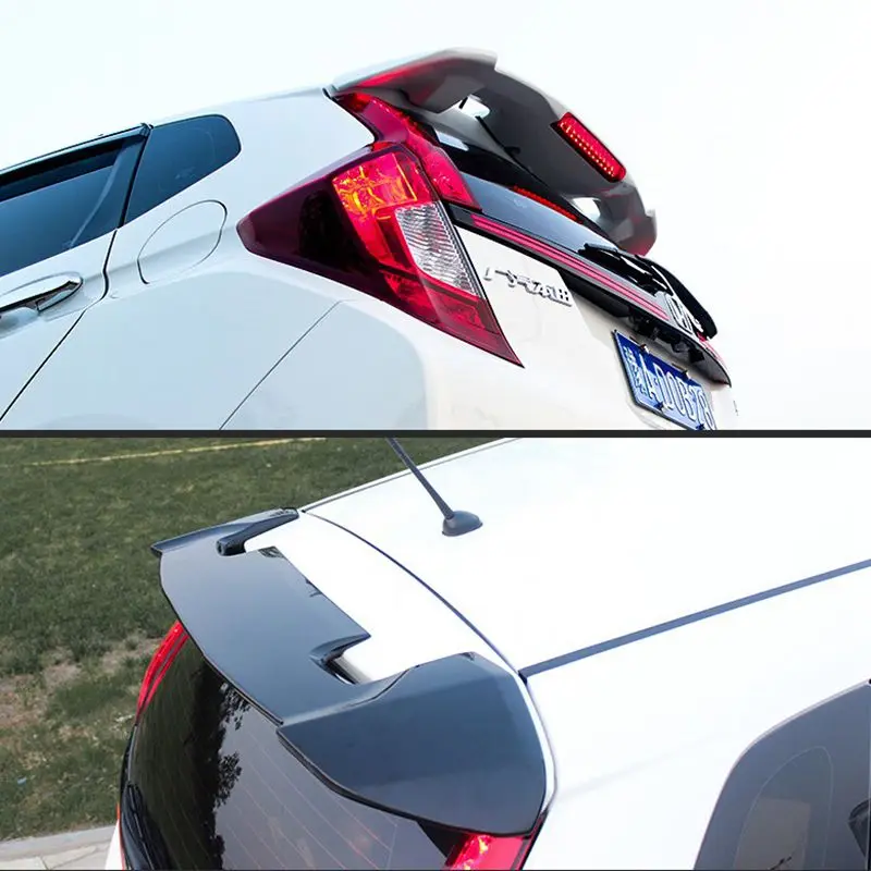 New Brand ABS Plastic Unpainted Primer Color Rear Boot Trunk Wing Spoiler Car Accessories for Honda Fit Jazz 2014 2015 2016 2017