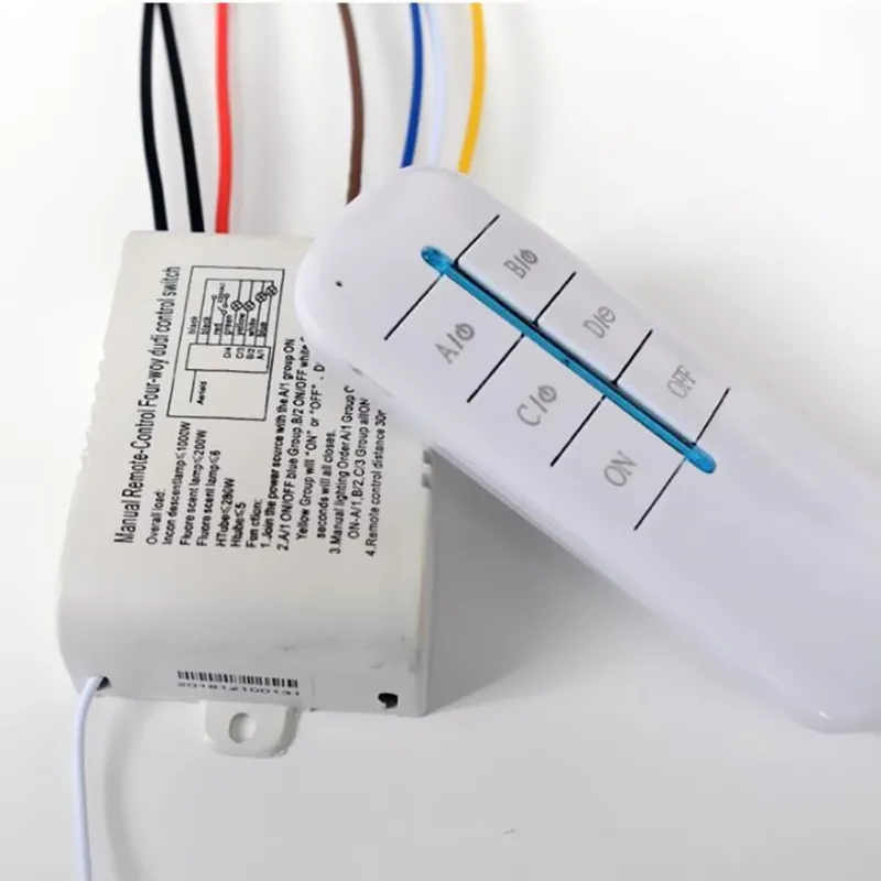 220V Draadloze Afstandsbediening Verlichting Schakelaar Muur Kroonluchter Led Licht Op Off Schakelaars 1 2 3 4 Ch Met ontvanger Transceiver