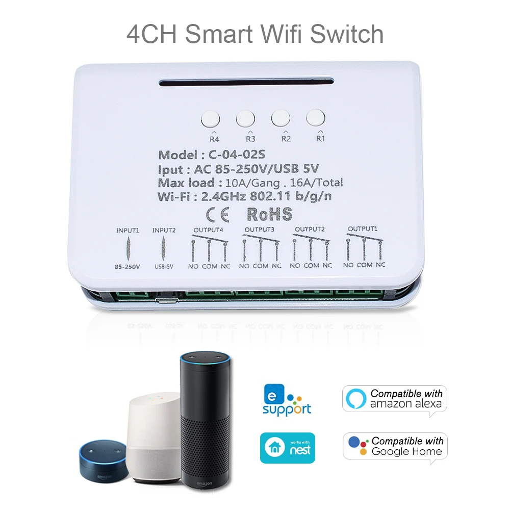 eWeLink APP  WiFi Wireless Relay RF Module Garage Jog self-locking interlock Timer Switch Smart  Voice for Google Home Alexa