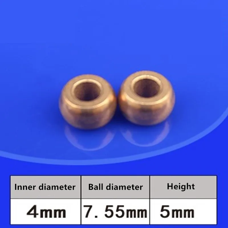 10pcs/lot Ball Bearing Iron Copper Base Inner Diameter 2/4/5mm Ball Diameter 5/7.55/8/11mm Height 3/5/7mm Small Bearing gear