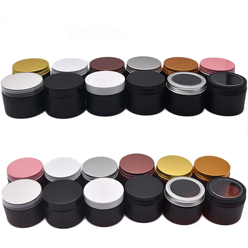 150g X 30 Matte Black Brown Empty Plastic Cream Jar Facial Mask Containers Skin Care Cream Tins Bottle Cream Cosmetic Lotion Can