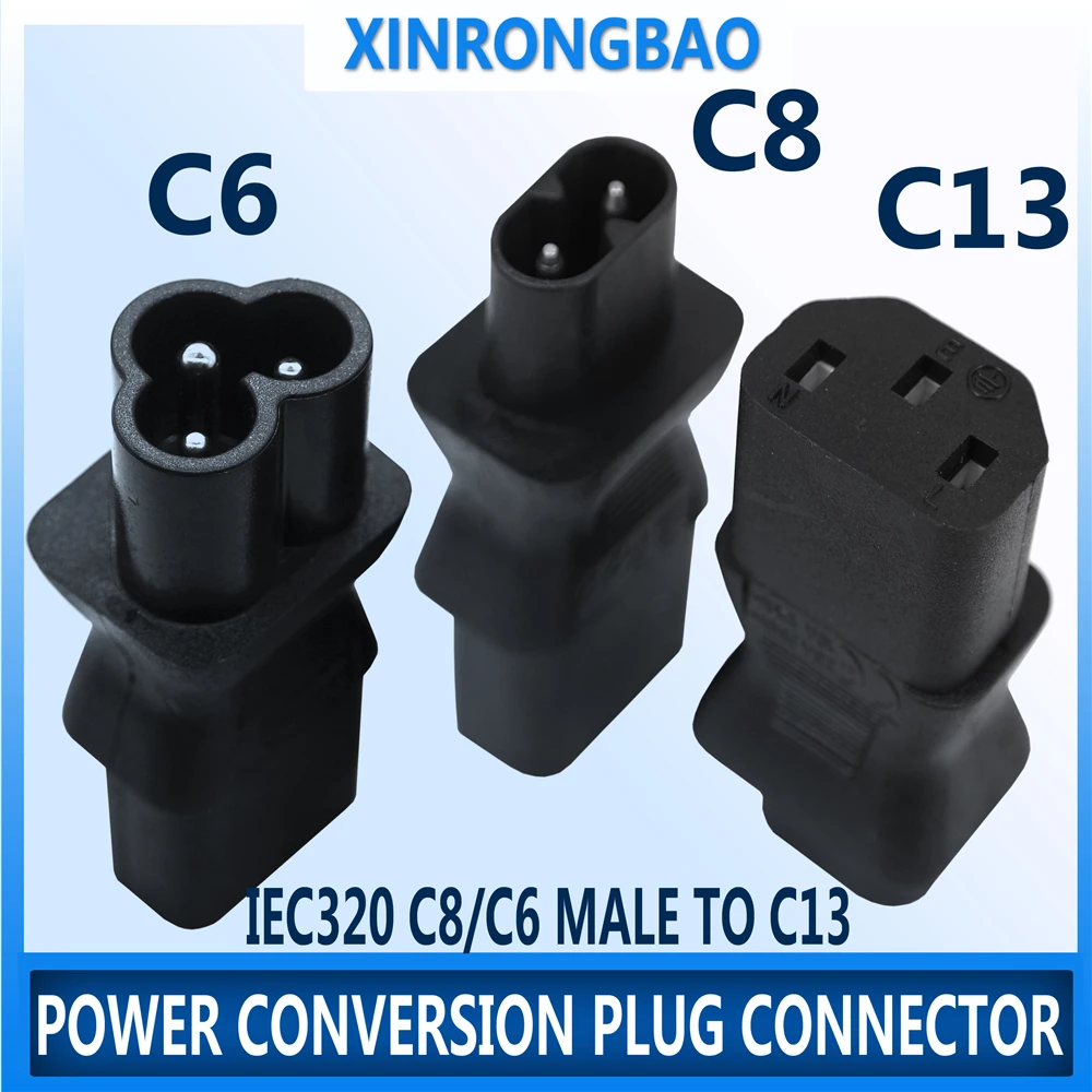 IEC 320 C13 to IEC C8,IEC 2 Pin female to 3 Pin male micky power adapter C13 to c6 TO C13 3 Pin The power adapter plug 10A 250V