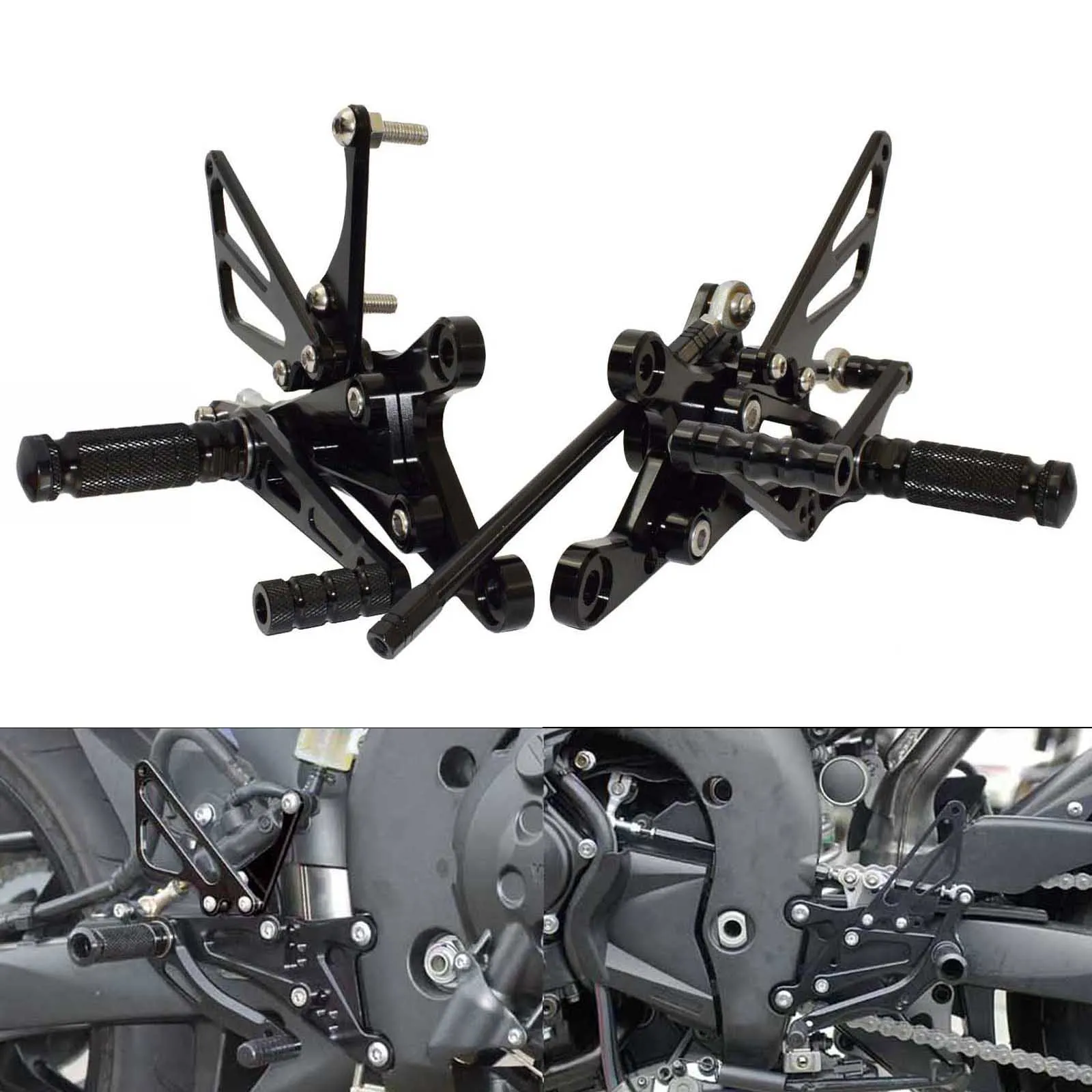 

waase Motorbike For Yamaha YZF R1 2004 2005 2006 CNC Adjustable Rider Rear Sets Rearset Footrest Foot Rest Pegs