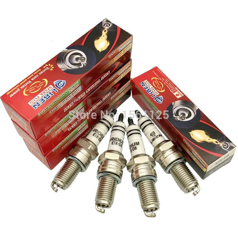 4PCS INT VORTEX IRIDIUM patent motorcycle spark plug EIX-D8 FOR D8EA DR8EIX DR8EGP DPR8EIX-9 IX24B X24ESU D8TC D8RIU BUJIA 125CC