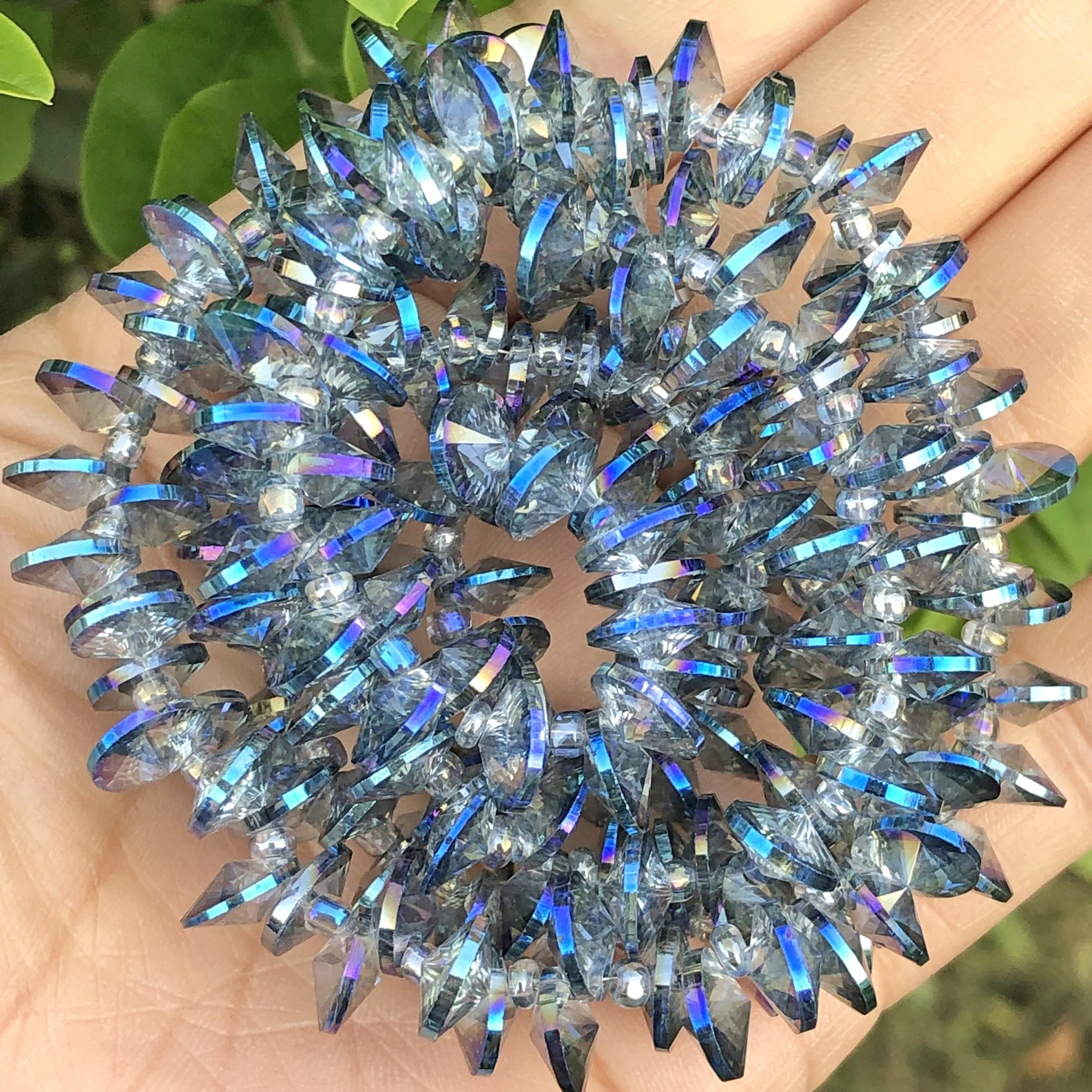 Blue Multicolor Satellite Drill Oblate Rondelle Crystal Glass Bead Jewelry Making Side Hole Beads Diy Bracelet Ear Accessories