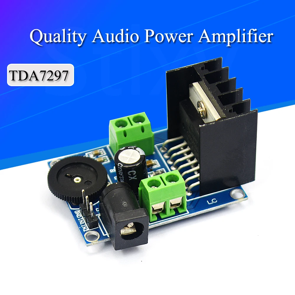 TDA7297 Amplifier Board 15W+15W 2.0 Channel DC 6-18V Audio Power AMP with Volume Control Sound Board for Speakers Stlxy