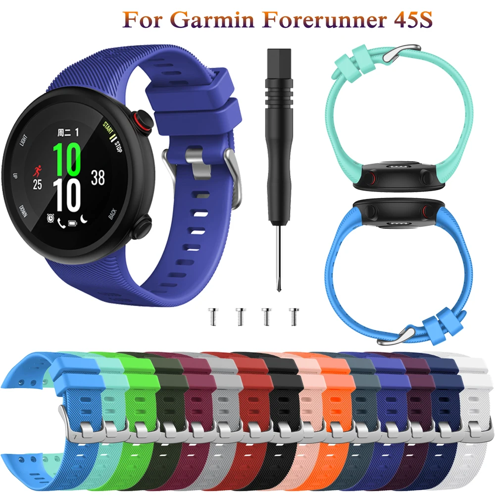 

Новый мягкий силиконовый ремешок для наручных часов Garmin Forerunner 45s, спортивный браслет, модный сменный Браслет для Forerunner 45S