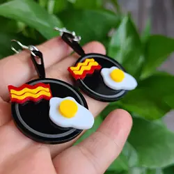 YAOLOGE Fashion Frying Pan Pendant Jewelry Egg Acrylic Unique Shape Woman Earring Jewelry Funny Creative Party Gift Wholesale