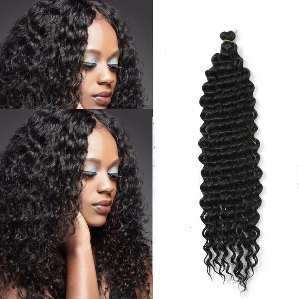 22inch Long Deep Twist Crochet Hair Freetress Water Wave Hair Synthetic Braiding Hair Extensions For Black Women Hair Expo City