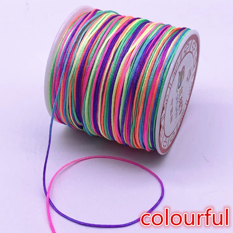 10Meters/lot 0.4-1.5mm Colourful Nylon Cord Thread Chinese Knot Macrame Cord Bracelet Braided String DIY Tassels Beading Thread