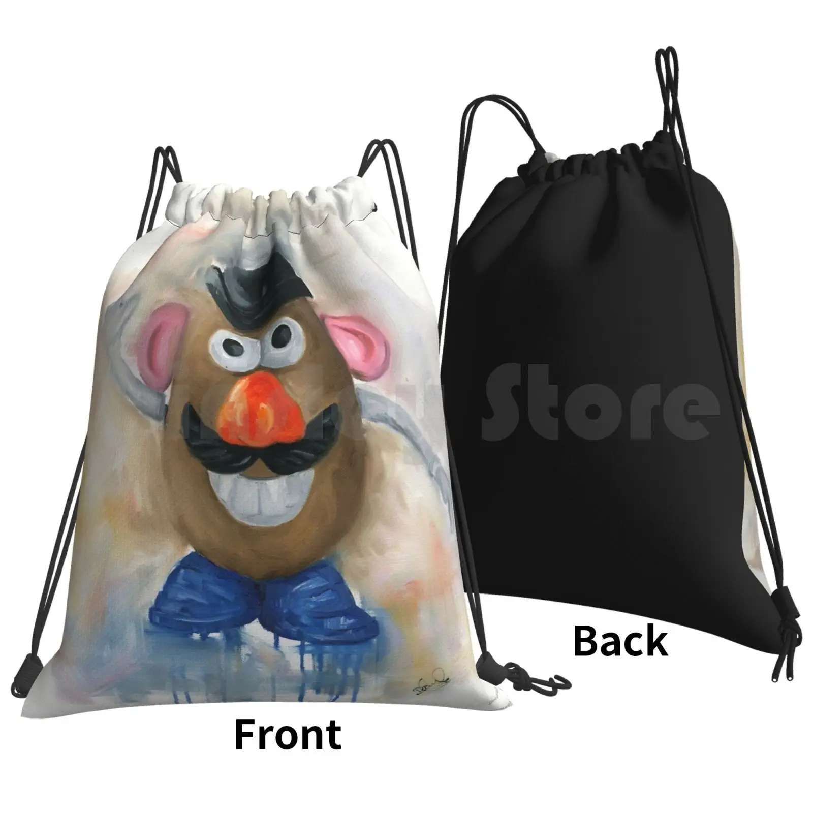 Mr Potato Head-Vintage Nostalgia Backpack Drawstring Bag Riding Climbing Gym Bag Vintage Nostalgia Childrens Toys Playtime